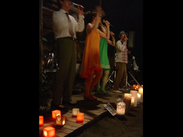 空間デコレーション　横須賀の海辺におけるイベント『umi oto sunset』　2008年9月
